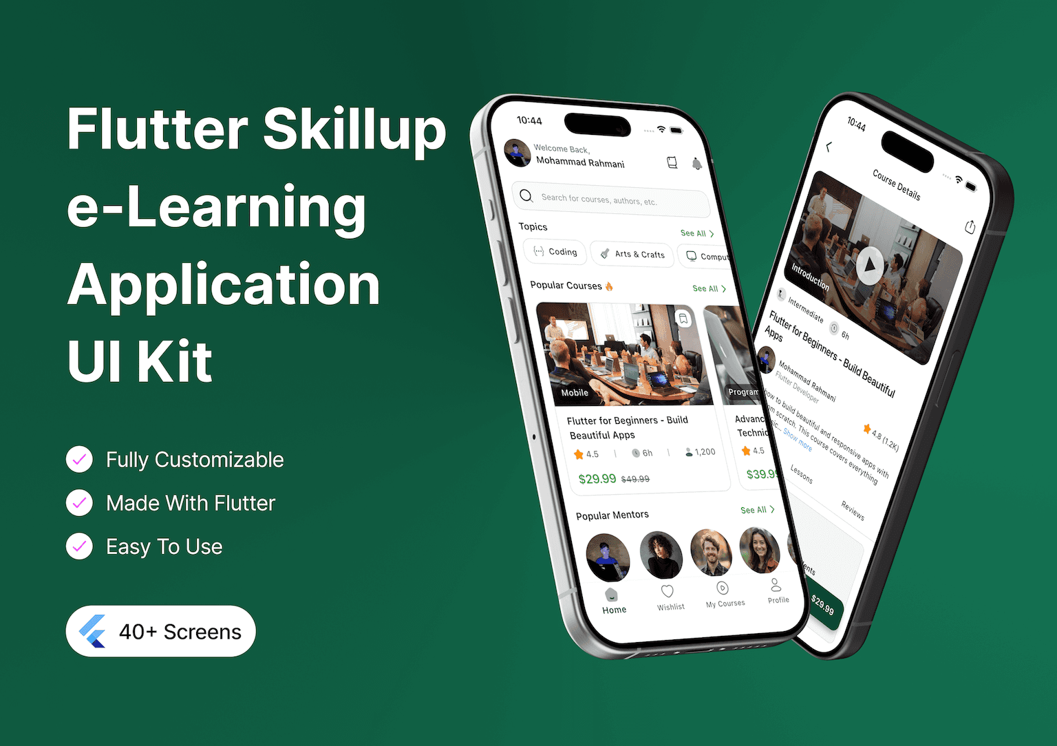 SkillUp: Flutter E-Learning UI Kit | Educational Platform & Course Management Template
